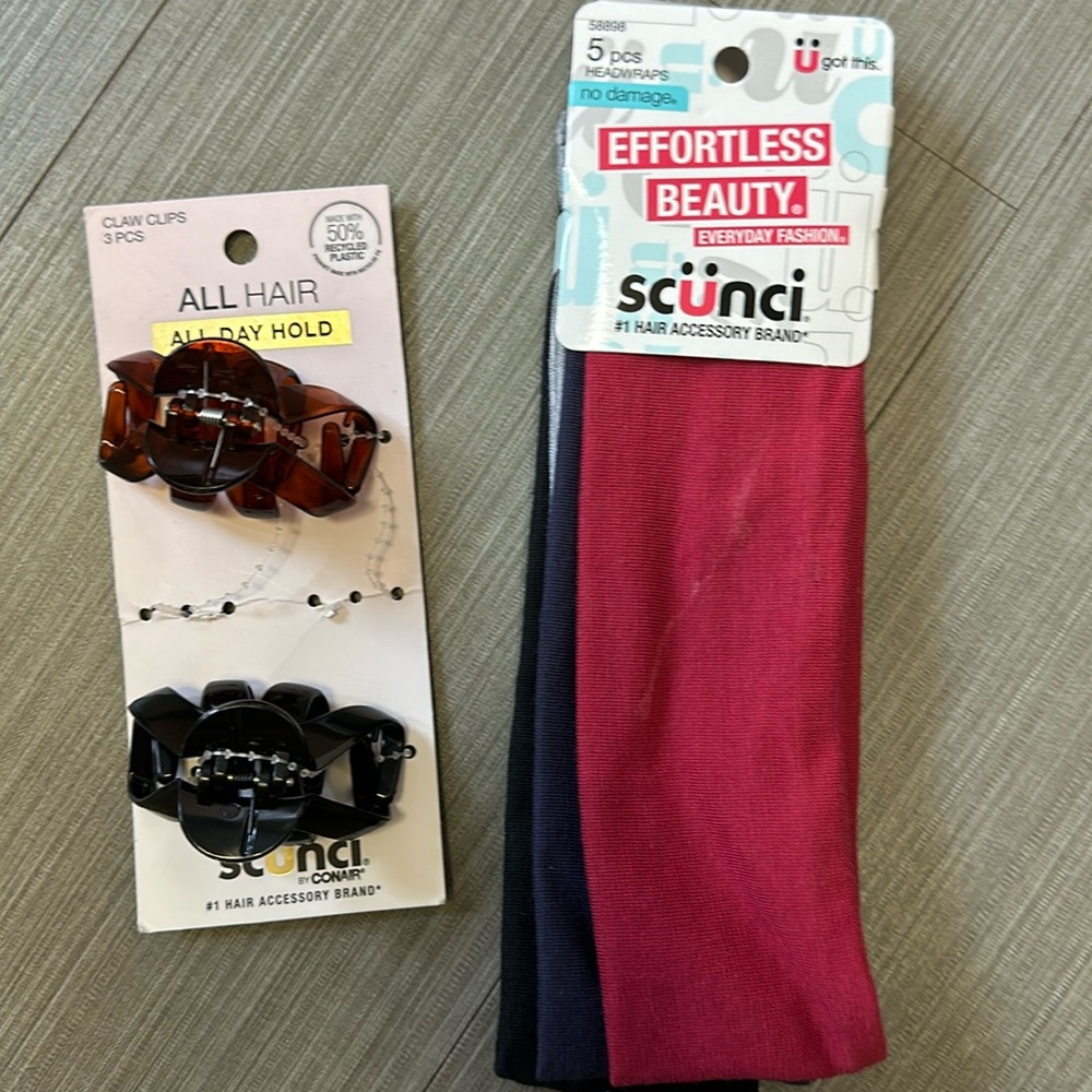 SCUNCI head wraps claw clips